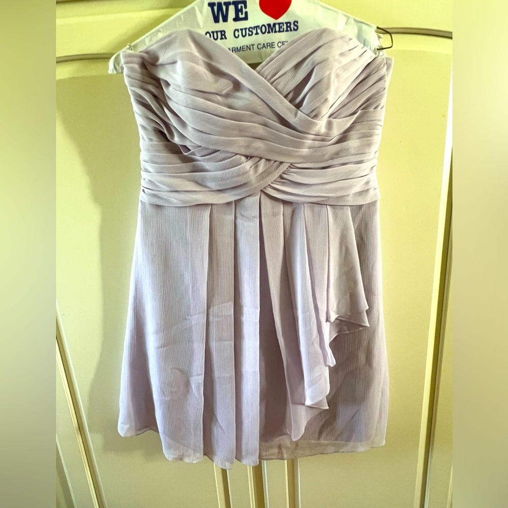 David's Bridal Lilac Bridesmaid Dress